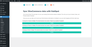 Sync WooCommerce content with HubSpot - Loading